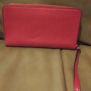 Coach Jes elegant Red Leather Wristlet/phone wallet.